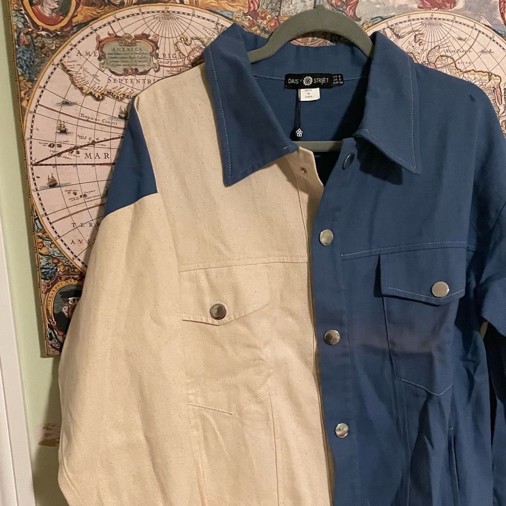 NWT! Two Tone Button-Up Jacket - Picture 4 of 10